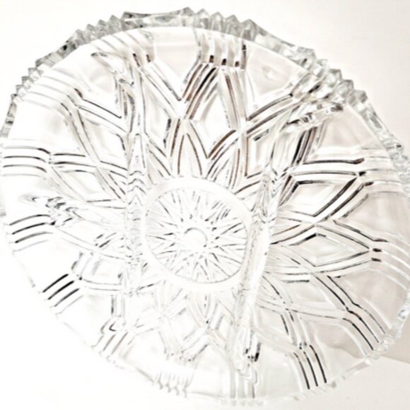 Antique American Brilliant Cut Glass 4 Section Divided Mid Cntry Modern Platter - Picture 7 of 10